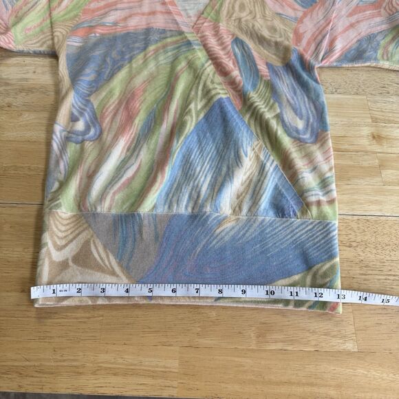 TSE Cashmere Surplice Knit Short Sleeve Deep V Neckline Top Blouse Artsy Small - Picture 10 of 12